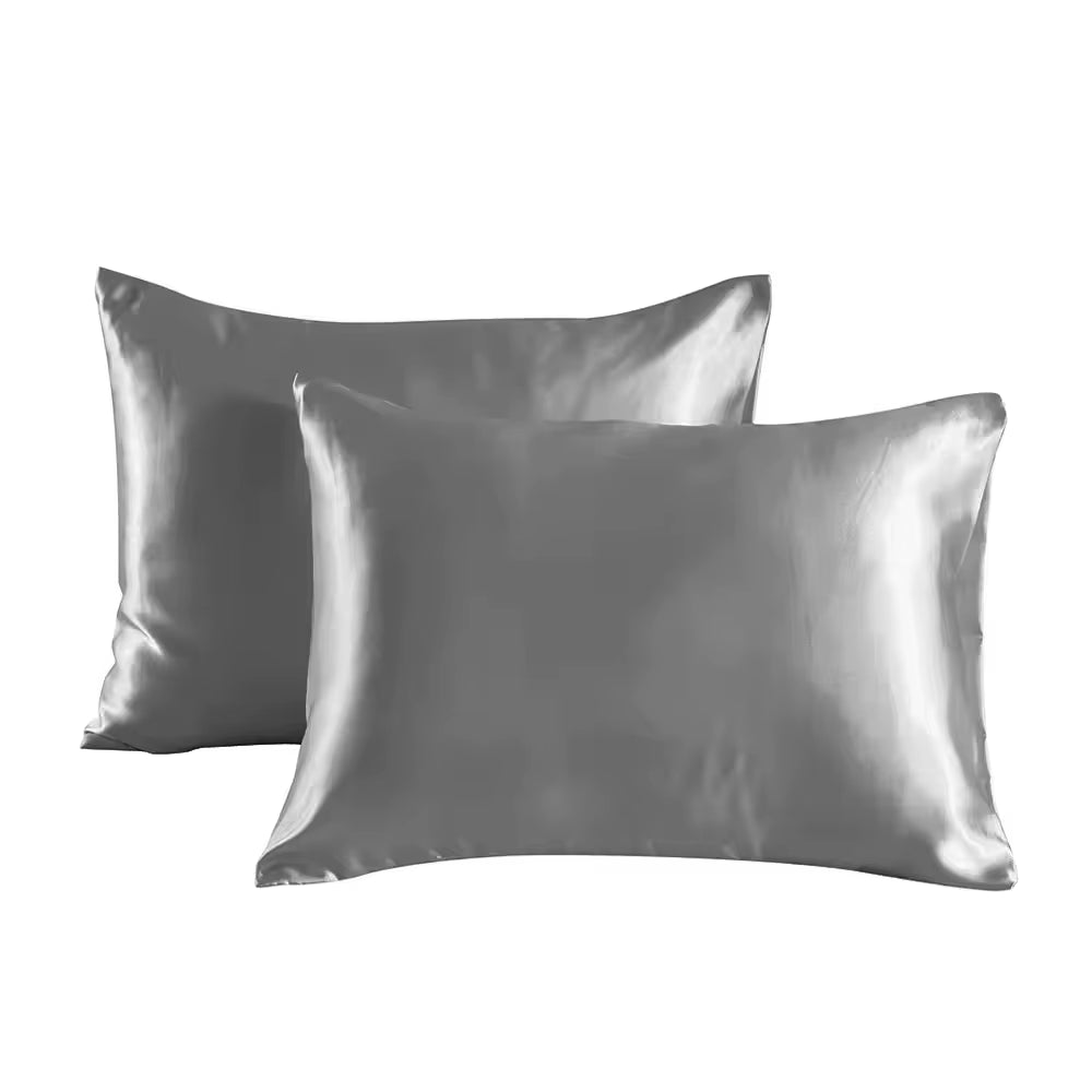 Wholesale Price Silk Pillowcase Free Sample Solid Color Soft Washable 100% Polyester Custom Satin Pillowcase with Envelope