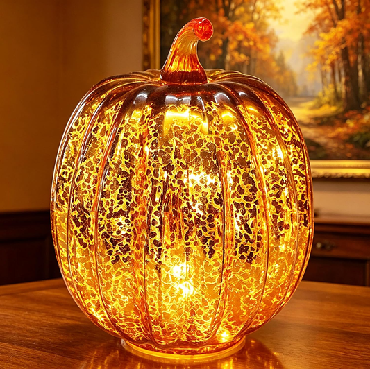 Mercury Glow™ Lighted Glass Pumpkin