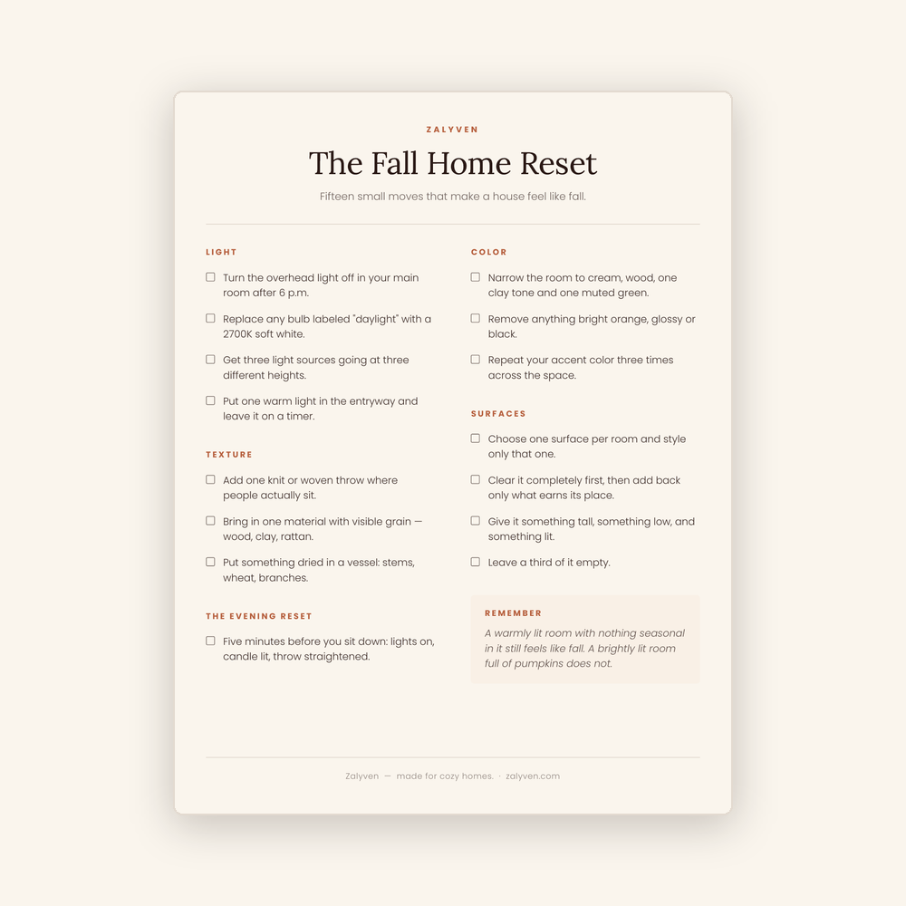 The Fall Home Reset — 15-Step Home Styling Checklist